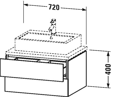 LC581600707 L-Cube Тумбочка для консоли Бетонно-серый матовый декор Duravit - Вид №1