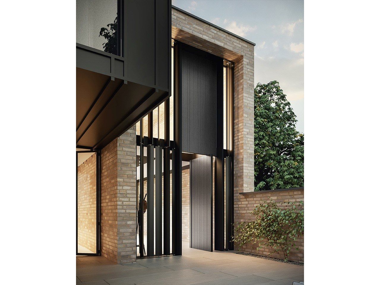 Наружная алюминиевая бронированная дверная обшивка Oikos Skydoors-вертикальные горизонты ARCH-00092937 - Вид №10