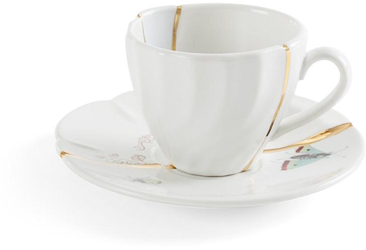 Seletti Фарфоровая кофейная чашка с блюдцем Kintsugi sun-id-1432020 - Вид №4