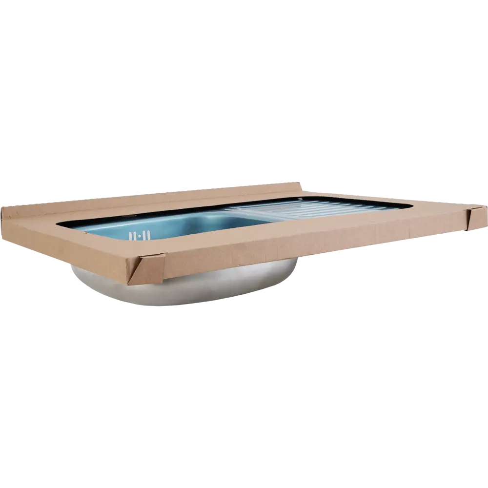 KROMRUS S-220 Правая накладная мойка с крылом для сушки 85321916 Мойка накладная STLM-0061354 - Вид №6