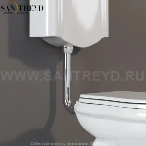 757190 Труба для низкого бачка(ранец) из латуни. Retro