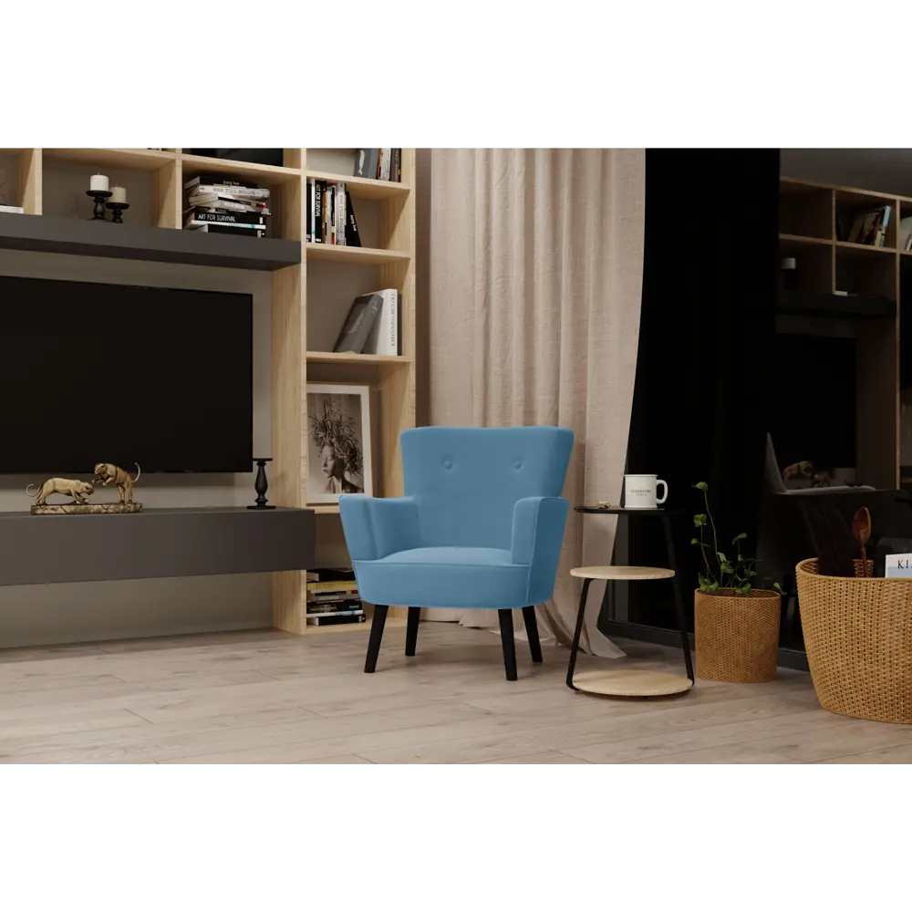 Кресло полиэстер Seasons Вилли 77x86x76 см цвет голубой 85151530 STLM-2078930  - Вид №4
