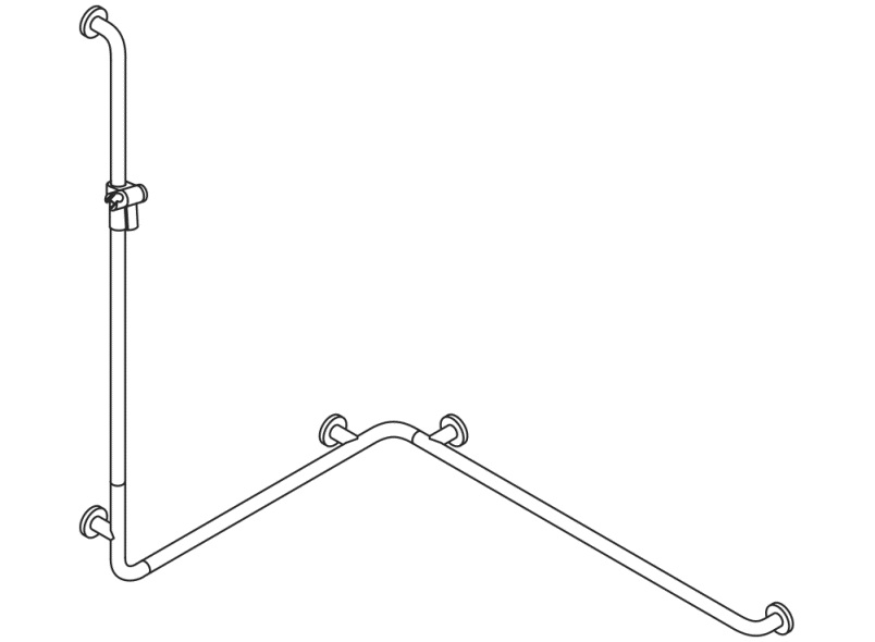 805.35.240R Поручень для душа с держателем для душа, правостороннее исполнение HEWI Greifen  - Вид №2
