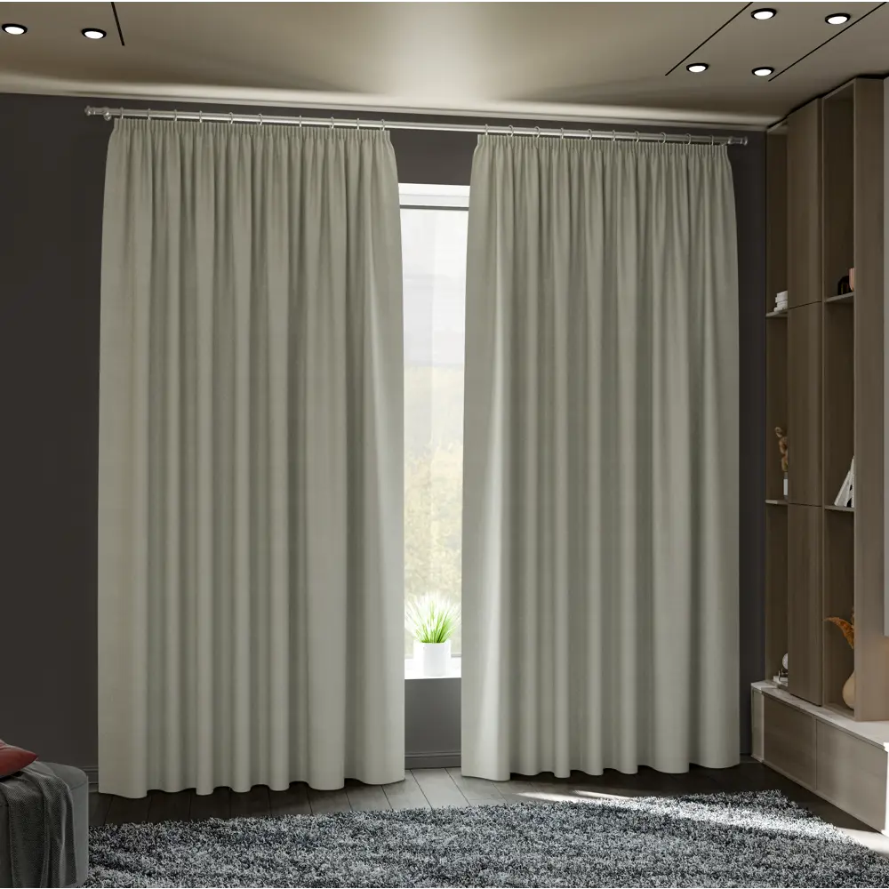 Комплект штор на ленте Нола 200x300 см цвет светло-серый 89461480 STLM-2009544 MIAMOZA 