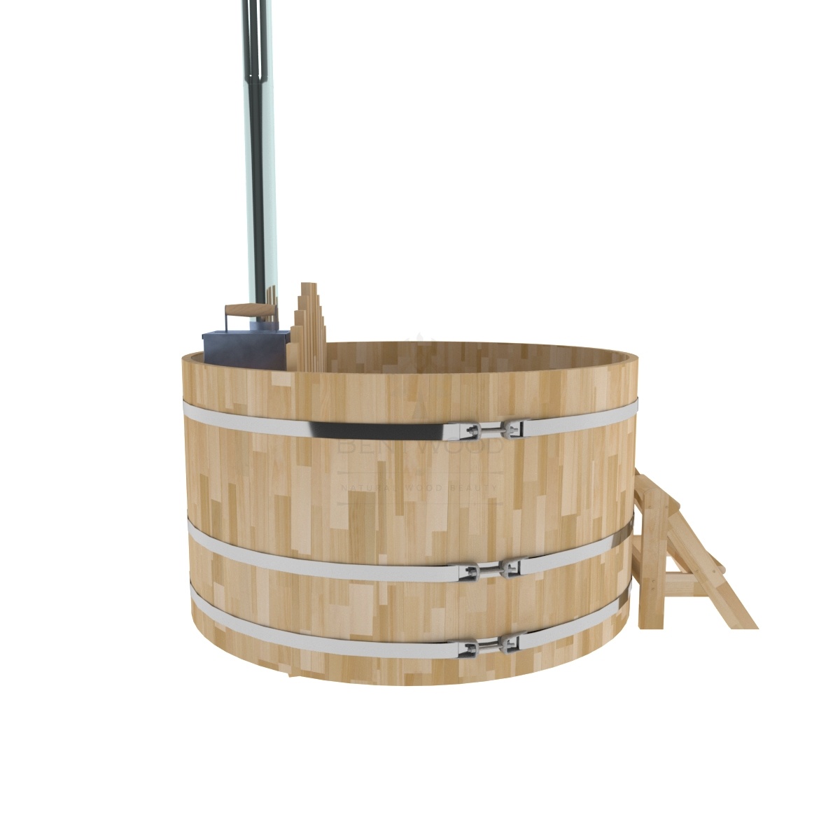 2111 Фурако из кедра D=1.8 с внутренней печкой. Высота 1,0м. Исполнение "Сращенная". Alyarus  - Вид №1