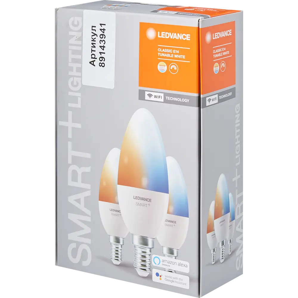 Набор умных ламп светодиодных Wi-Fi Osram Smart Plus E14 220-240 В 5 Вт свеча матовая 470 лм изменение оттенков белого 3 шт LEDVANCE STLM-2099813 - Вид №5