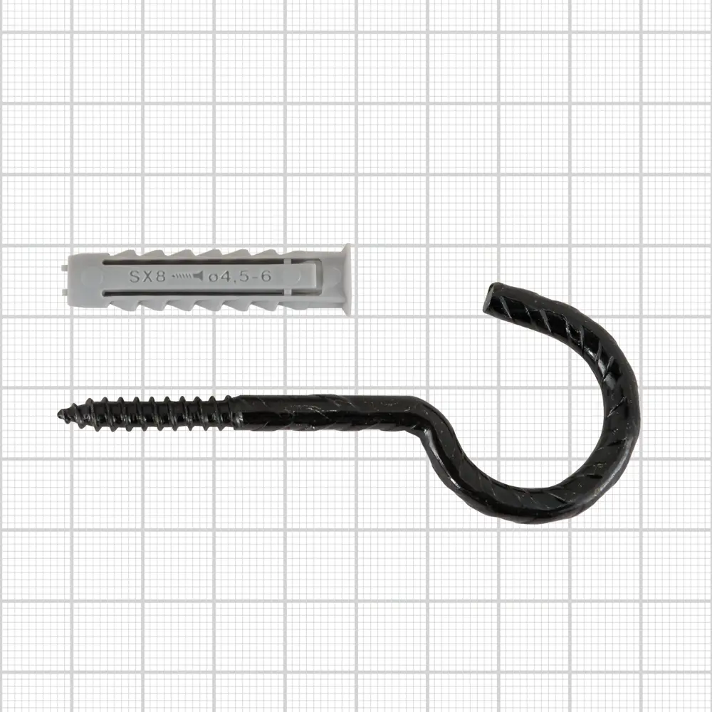 Дюбель для полнотелых материалов Fischer SX с крюком-полукольцом, 8x40 мм, нейлон, цвет коричневый, 2 шт STLM-2134132 - Вид №4