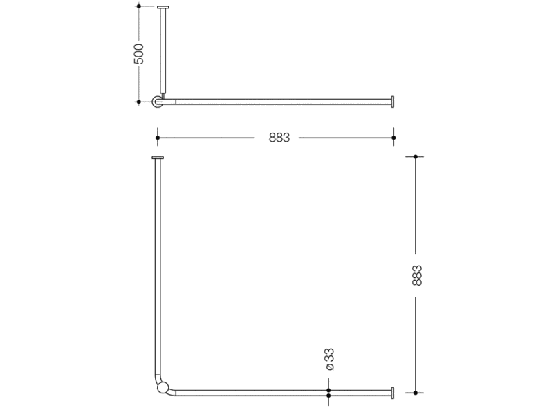 801.34.1461 Карниз с потолочным подвесом HEWI Serie 477/801  - Вид №3