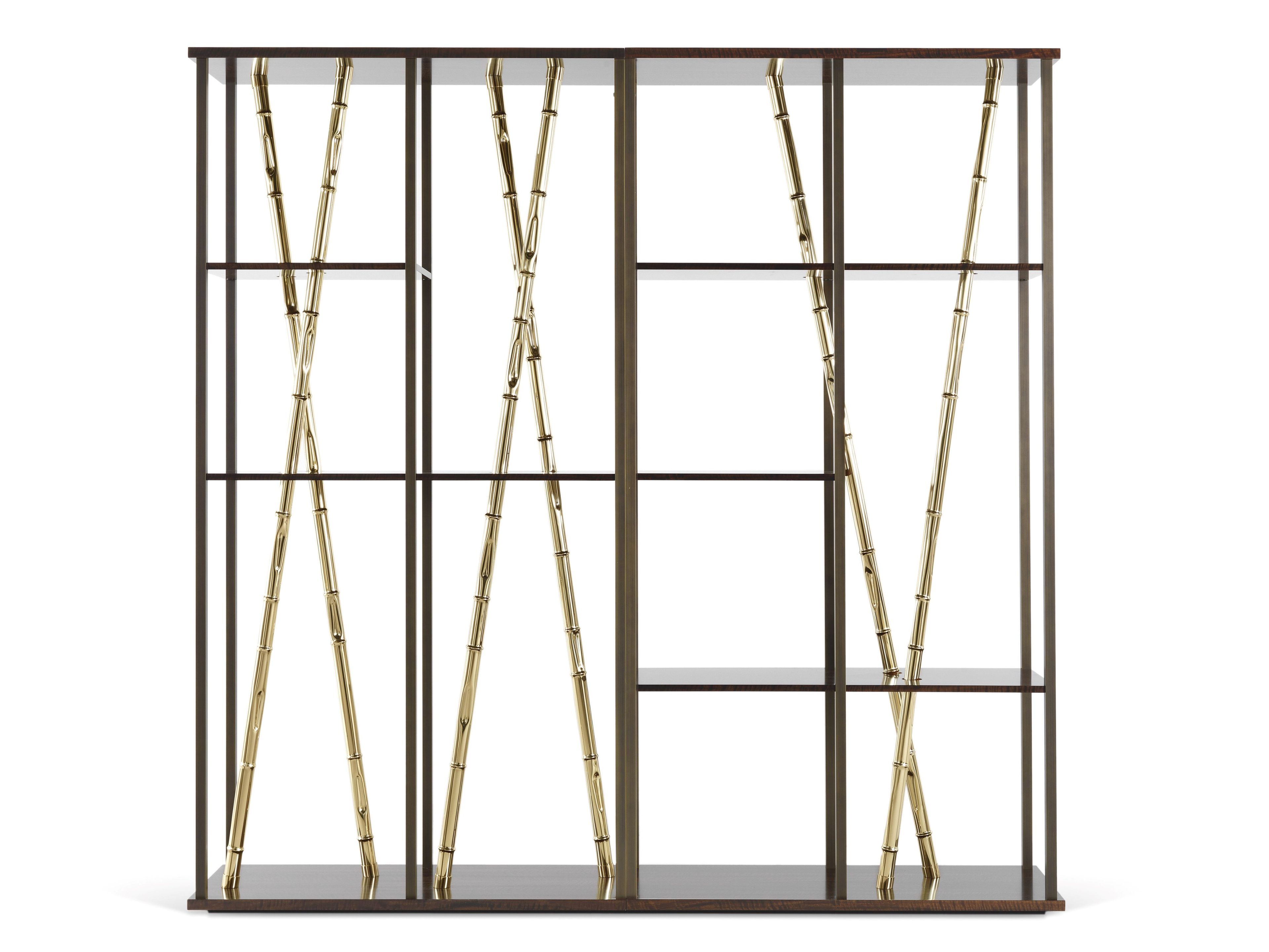 Книжный шкаф из эвкалипта и металла ETRO Home Interiors Taxila ARCH-00139044