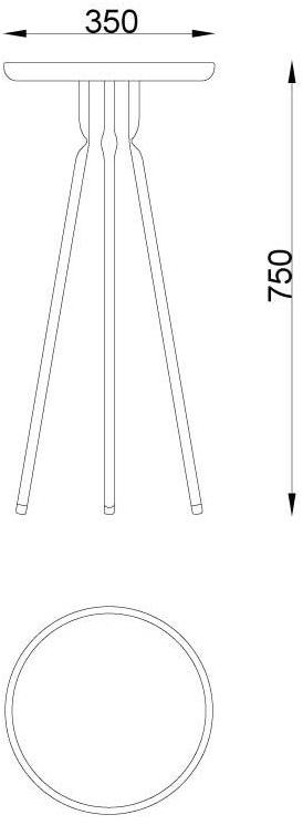 Askia Высокий круглый журнальный столик из дуба Bend 1.t05.ok.mbk - Вид №5