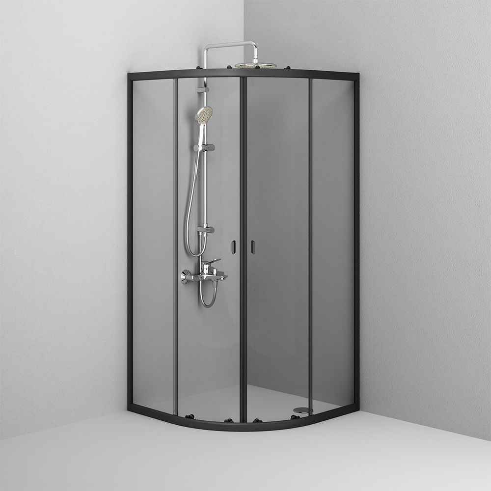 W88G-205-090BT Twin Slide Душевое ограждение без поддона 90x90 профиль черный AM.PM X-Joy  - Вид №2