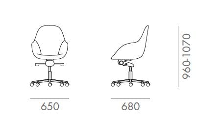 Кожаный регулируемый по высоте офисный стул с подлокотниками Martex Taara ARCH-00044424 - Вид №5
