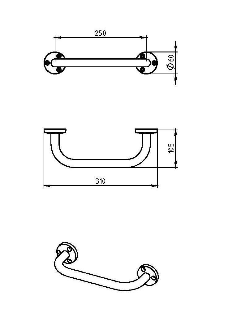 Поручень Novaservis  Metalia 1 6132.0 хром 61320 - Вид №1