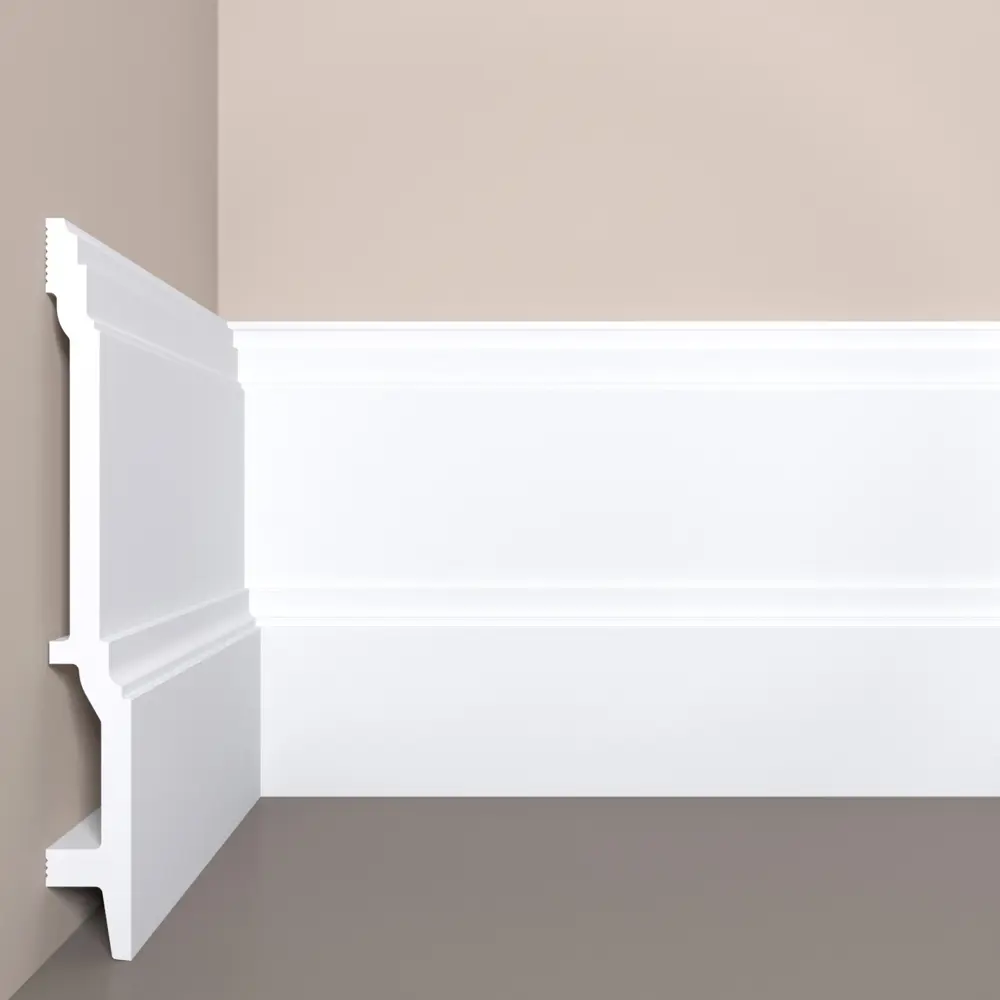 Плинтус Bello Deco 200x23x2000 мм ударопрочный влагостойкий под покраску дюрополимер белый STLM-2043766