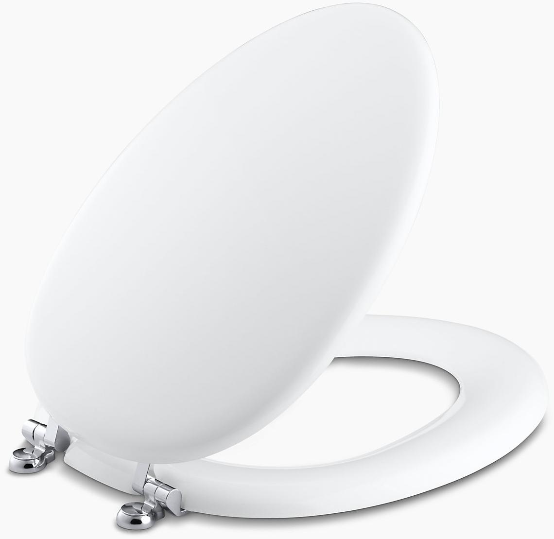 KOHLER Удлиненное сиденье для унитаза Kathryn с петлями из полированного хрома K-4701-CP-0  - Вид №1