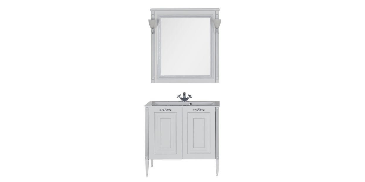 Комплект мебели Aquanet Паола 90 белый ПАЛЛАДА 00182133 - Вид №1