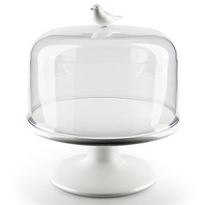 QL10238-WH Подставка для сладостей sweet tweet с крышкой Qualy