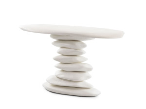 Деревянная овальная консоль