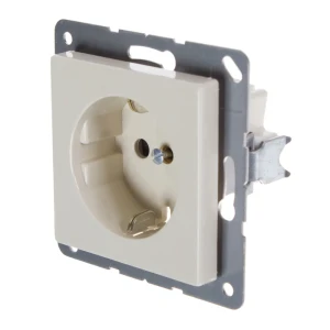 Розетка Jung EcoProfi с заземлением есть шторки цвет бежевый