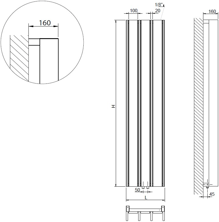 CORDIVARI Вертикальный алюминиевый радиатор Neo design sun-id-1421948 - Вид №3