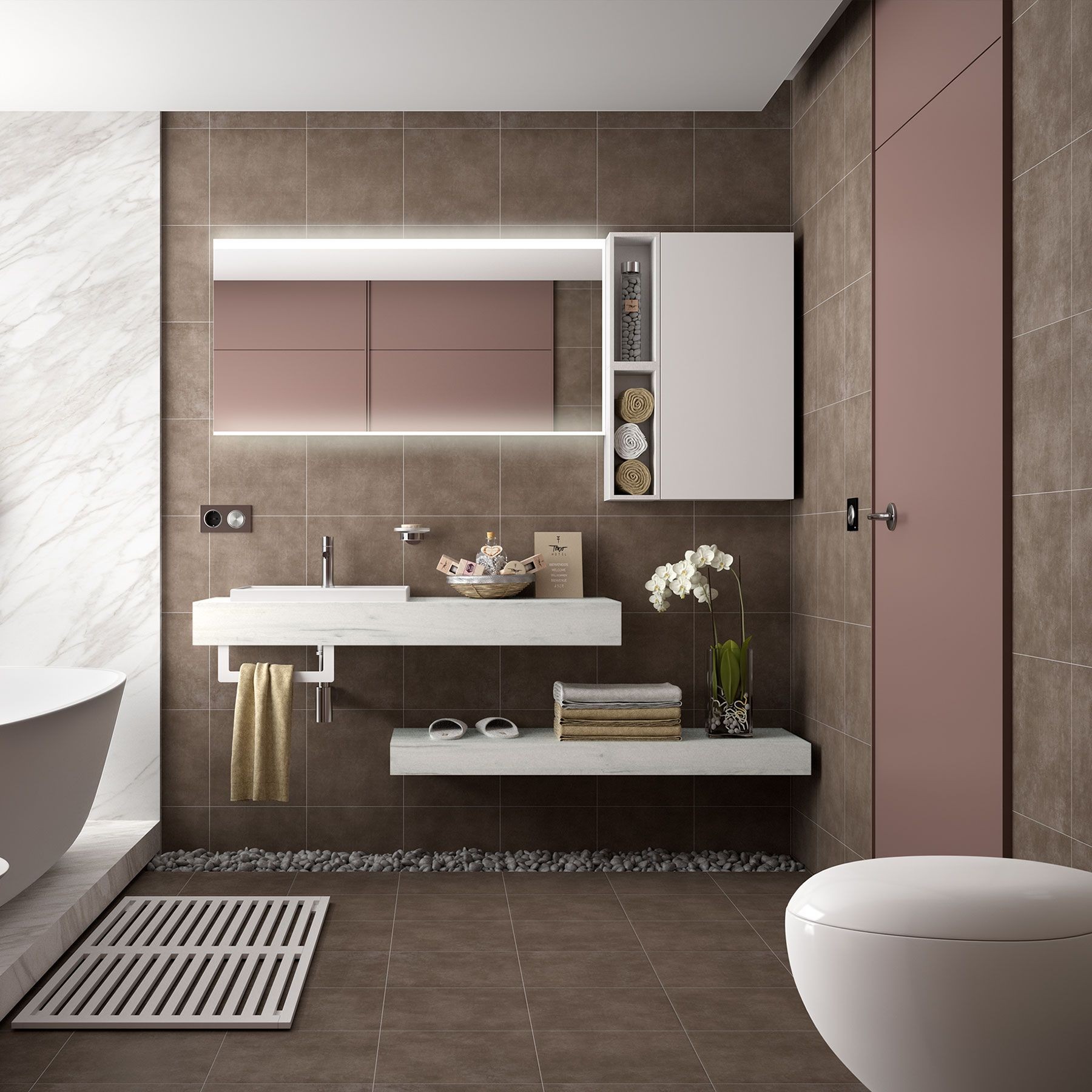 26224 SALGAR Столешница COMPAKT 46 от 1801 до 2000 мм, с 1 полувстроенной раковиной ARTIC OAK 