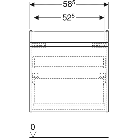 501.904.JR.1 Шкафчик для раковины Geberit Renova Plan, с одним выдвижным ящиком и одним внутренним выдвижным ящиком Geberit  - Вид №47
