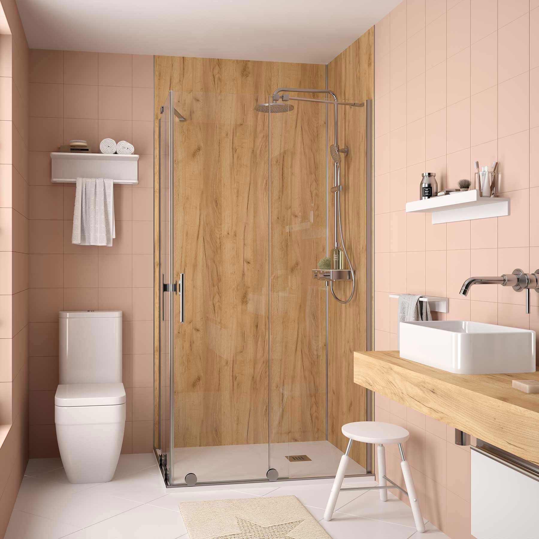 88083 SALGAR Душевая панель ATLAS africa oak 800 x 2550 x 4 мм