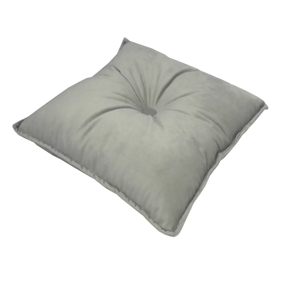 Подушка с пуговицей Бархат 43x43 см цвет серый LINEN WAY STLM-2091906 - Вид №1