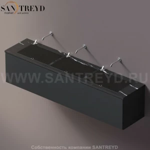 AELLM0CC32022ED Подвесная раковина настенная прямоугольная Agape Ell черная