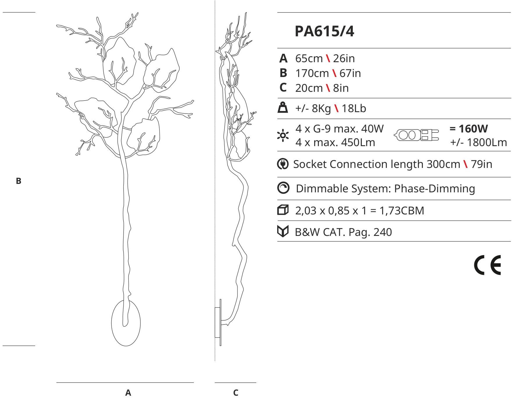 Serip Бра из бронзы ручной работы Outono Pa615/4 - Вид №1