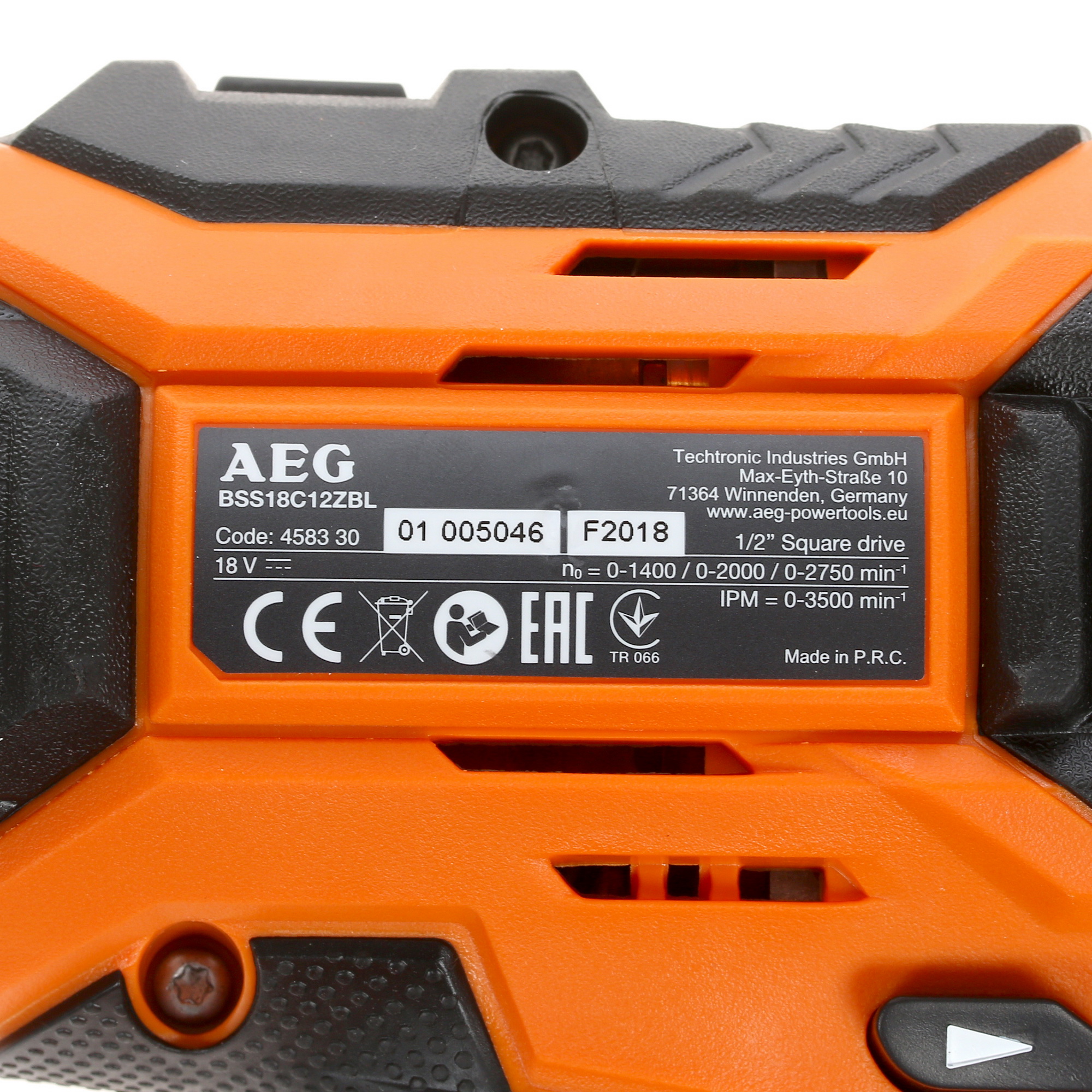 Гайковерт AEG BSS 18C 12Z BL Li-402C PRO 18V 1167446 STDN-0135929 - Вид №3