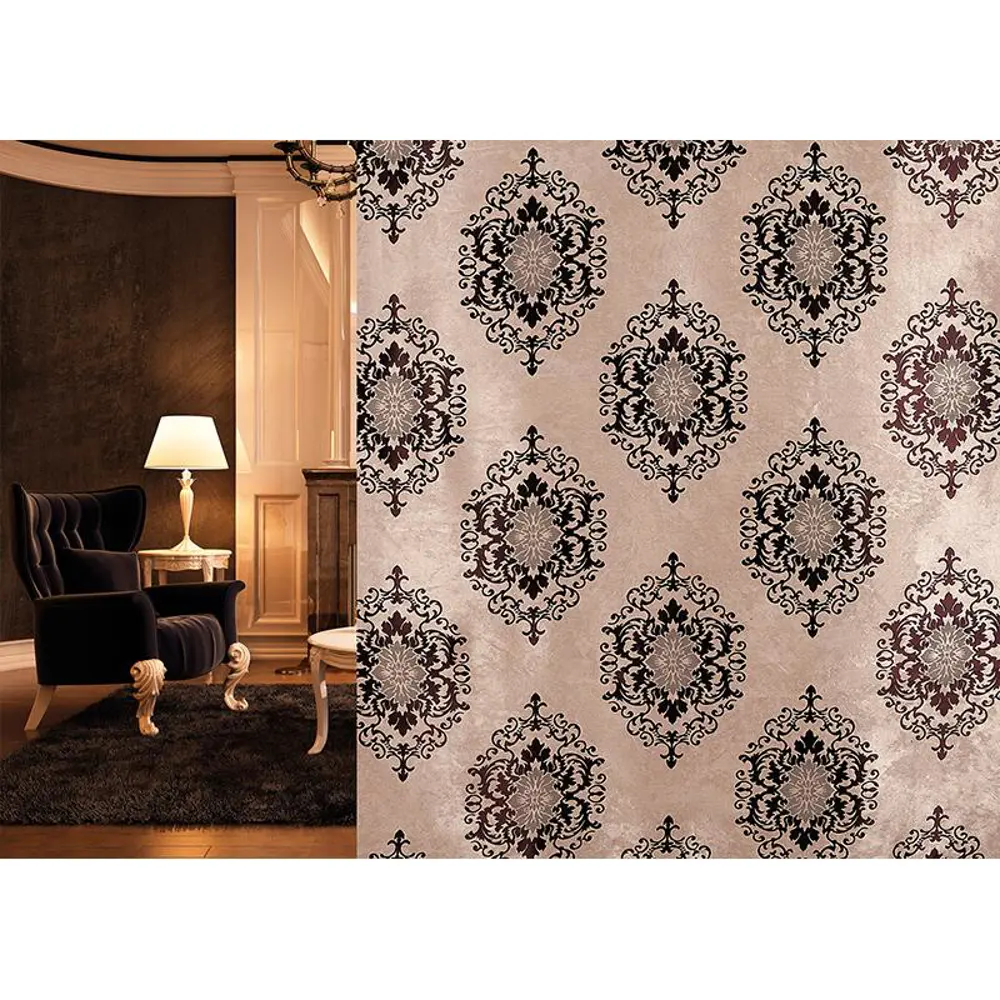 Ткань «Вензель» 1 п/м 280 см блэкаут цвет коричневый ТОРГОВЫЙ ДОМ ТЕКСТИЛЬ STLM-2123065 - Вид №3