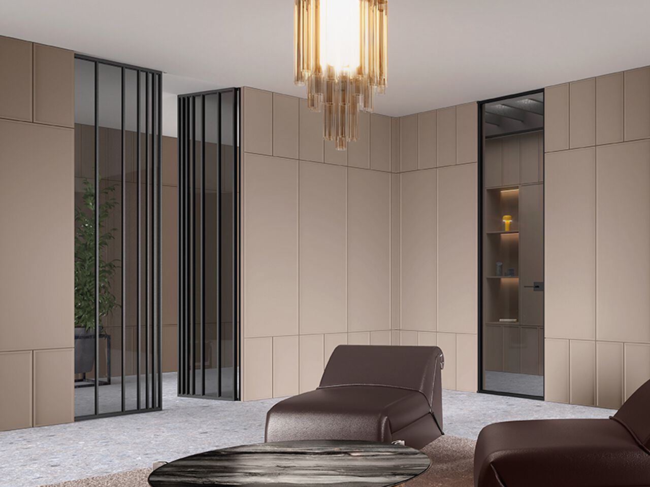 Стеклянные и алюминиевые двери, встроенные в обшивку BARAUSSE интегрированные двери ARCH-00025295