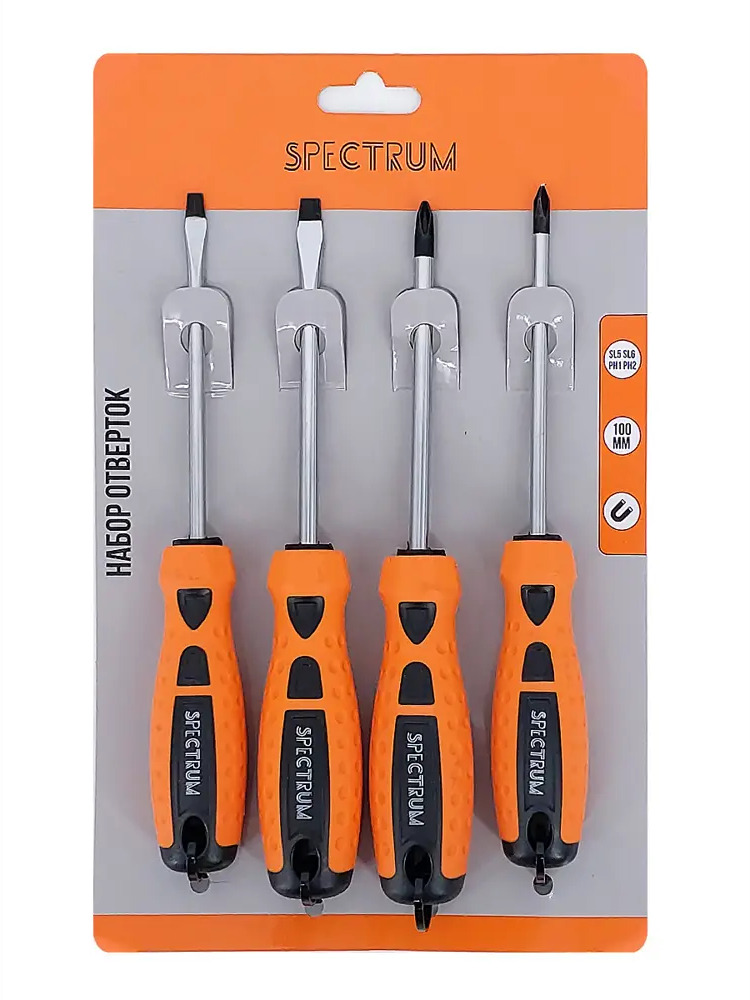 90325147 Набор отверток Spectrum SSP-SL56PH12-100 100 мм, 4 шт STLM-0185194