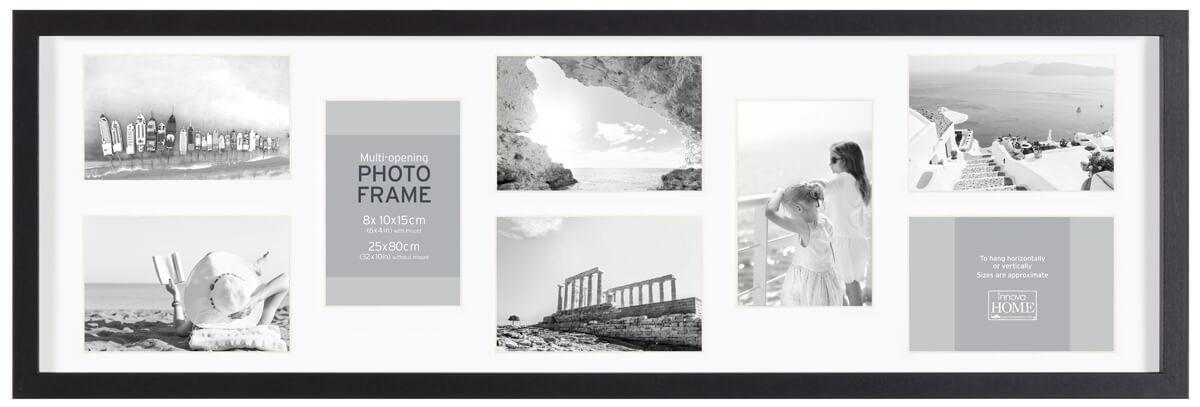 Б0046332 Фоторамка PI01507 Ф/рамка 8 фото, 8x10*15cm Block frame, черный, МДФ (4/120) Innova