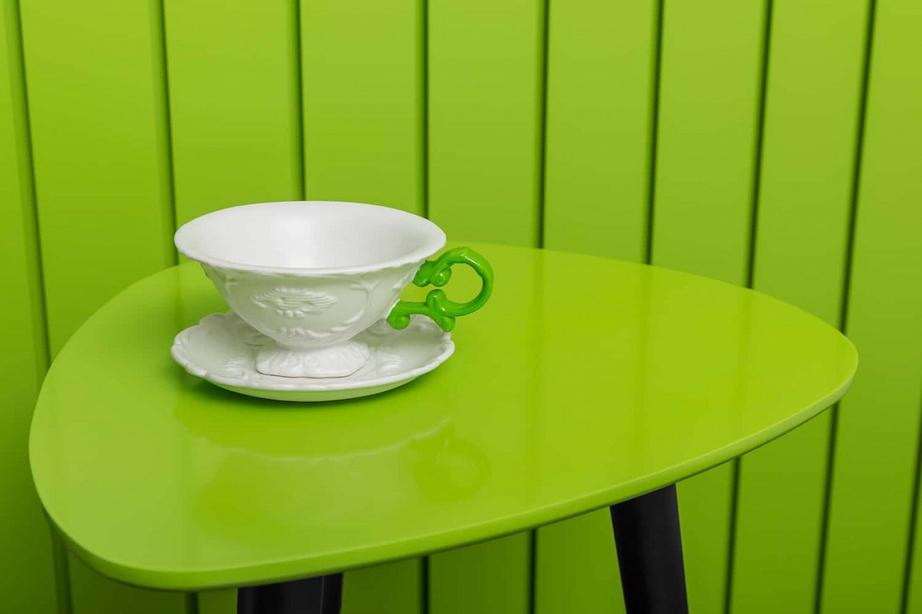 Кофейный столик с черными ножками бирюзовый "Капля" WOODI  00-3966494 Зеленый  - Вид №19