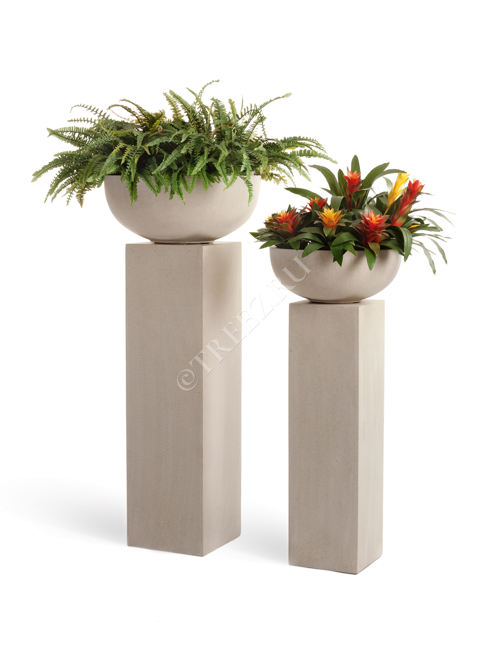 41.3317-02-007-BE-120 Кашпо  Effectory - серия Beton - Колонна - Белый песок Цветочная коллекция  - Вид №4