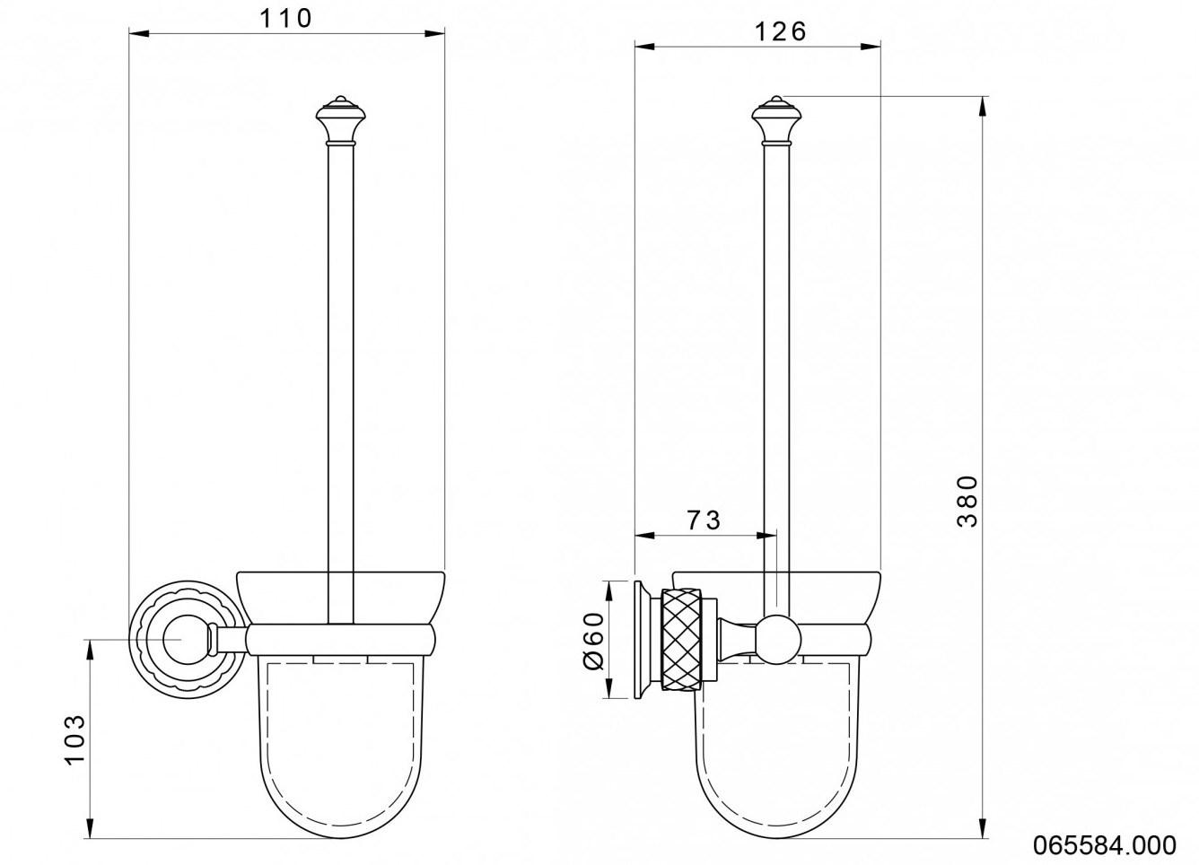 Bronces Mestre Ершик для унитаза настенный Coquette 065584.000.50 - Вид №1