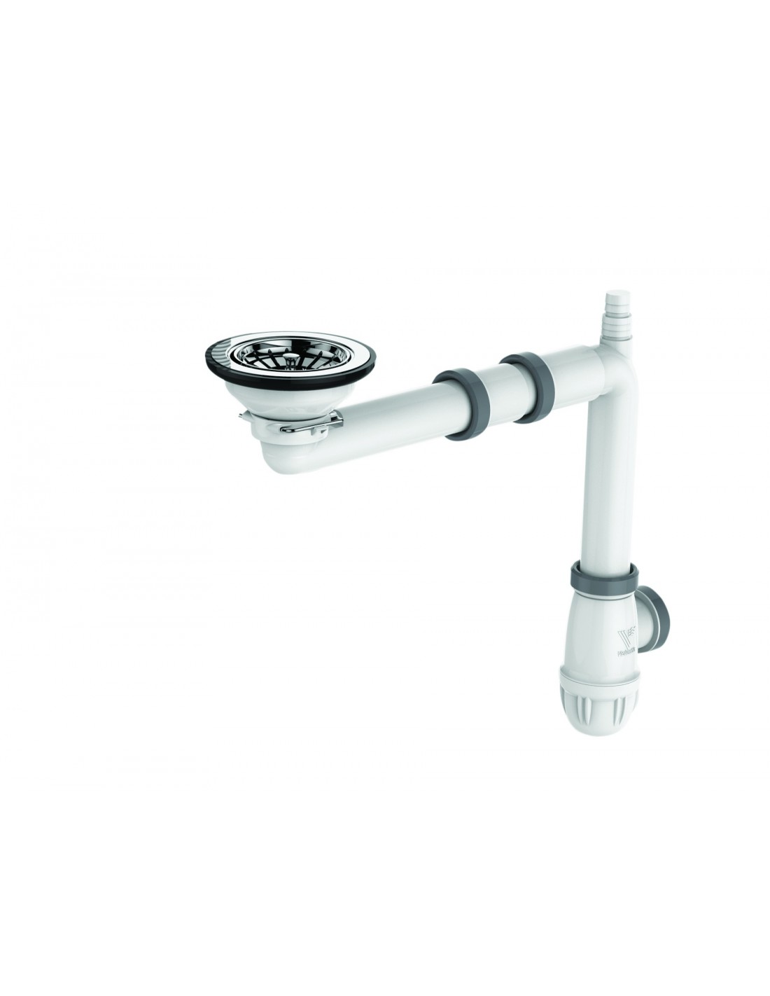 396400 000 00  Комплектное оборудование Elipso для мойки 1 чаша Д. 90 мм, регулируемая, выход Д. 40 мм, встроенные прокладки Valentin Хром 