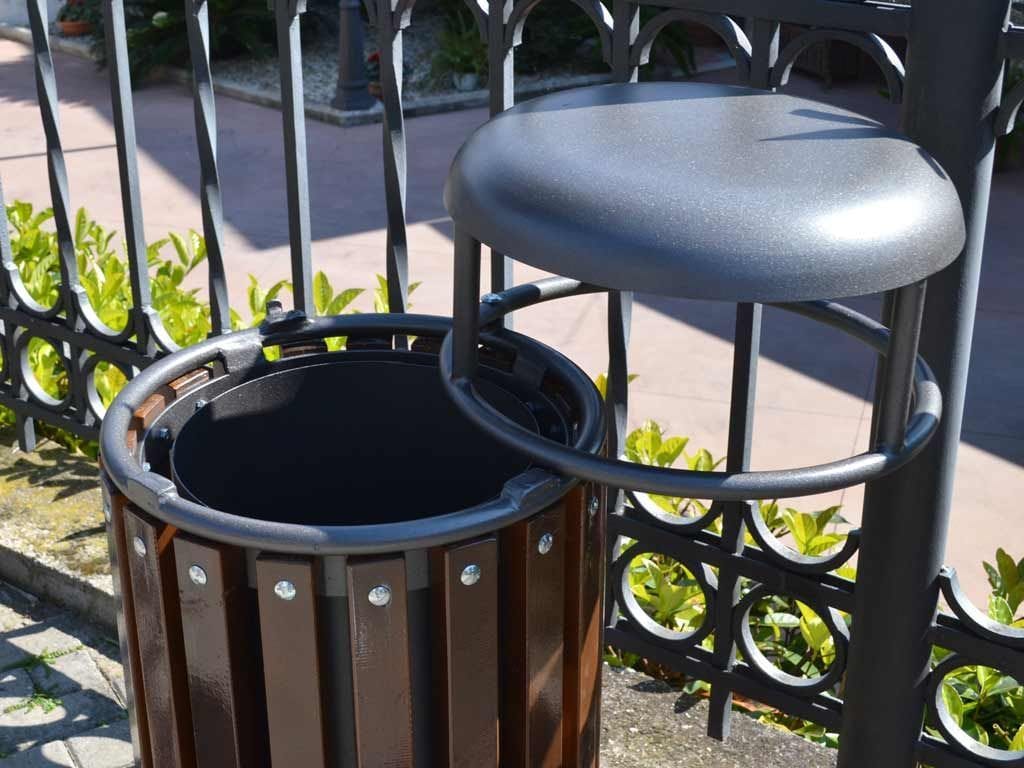 Деревянная стойка для мусора с крышкой EUROCOMITALIA современная мебель ARCH-00055847 - Вид №1