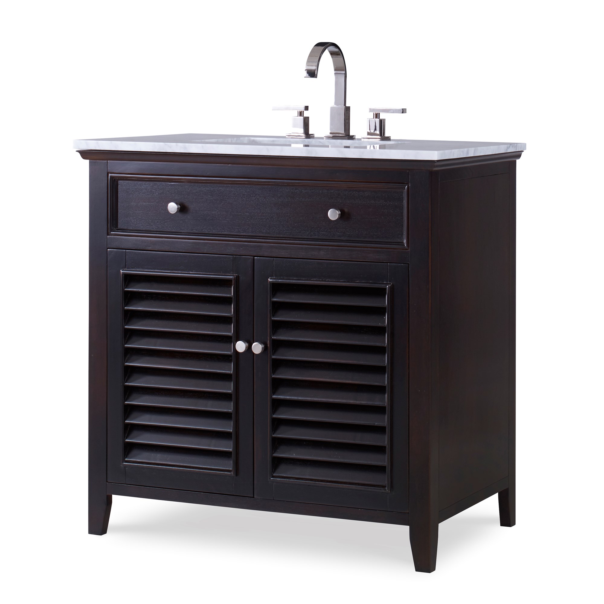 Тумбочка, средняя (от 34 до 36,5) 17590-110-326 Louvered Sink Chest - Rubbed Raven Ambella  - Вид №1