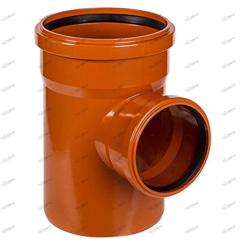 Тройник наружный ПП 160х110х87° рыжий Политек 6393