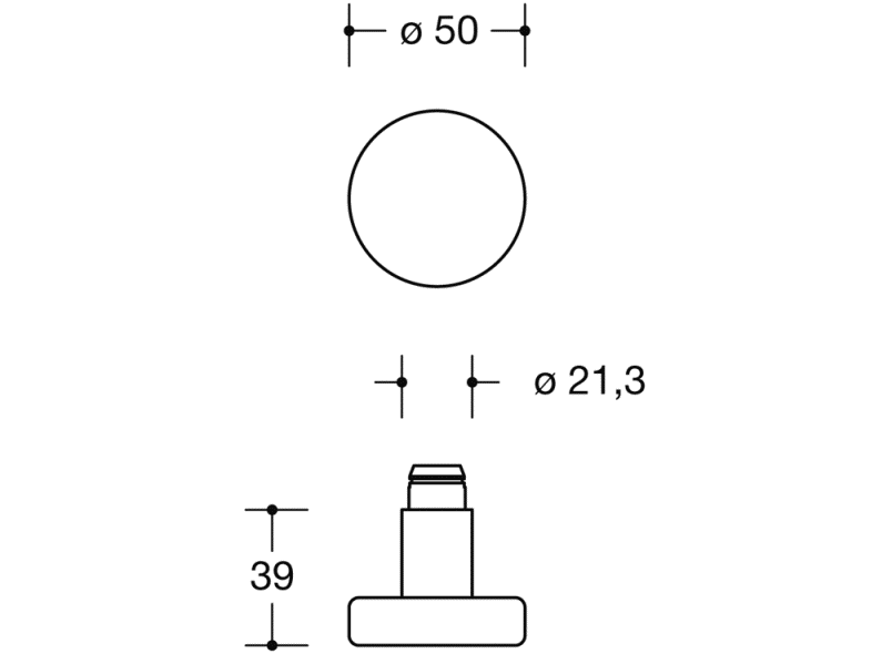 107XAHLT Толкатель кнопки, часть с отверстием (h-technik) HEWI System 162 | Edelstahl  - Вид №1