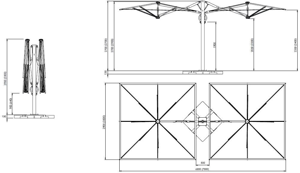 Scolaro Parasol Двойной квадратный зонт Galaxia sun-id-1429207 - Вид №7