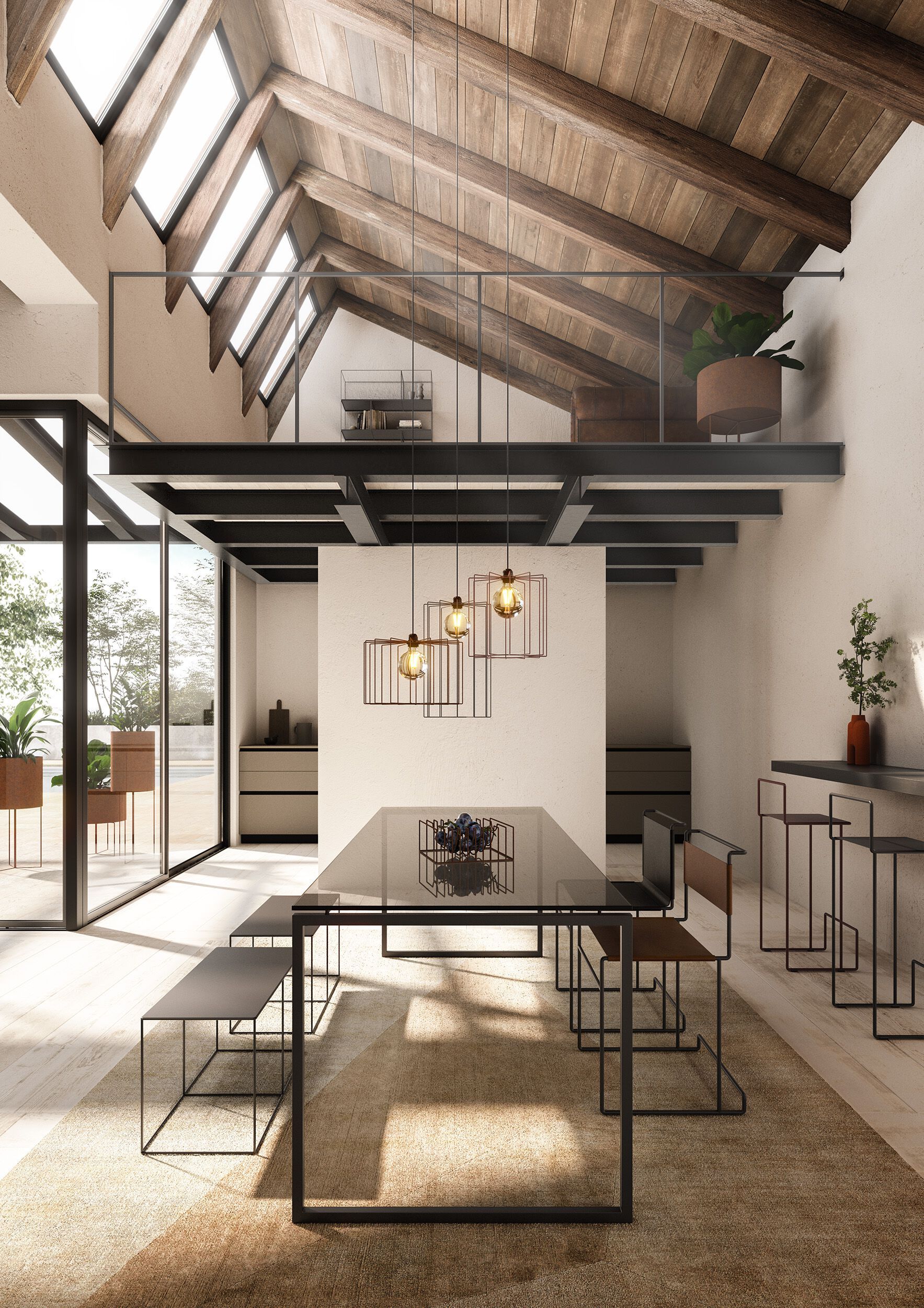 Подвесной светильник с железным стержнем Pipedesign Сплит ARCH-00153313 - Вид №1