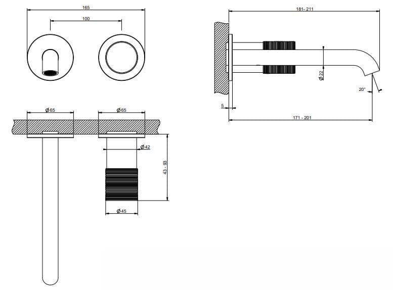 Смеситель для раковины из хромированной латуни Gessi Habito ARCH-00025612 - Вид №1