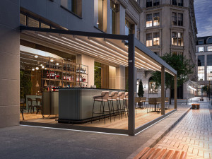 Алюминиевая беседка с раздвижной крышкой