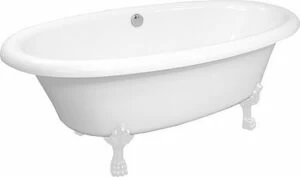 Ванна из мрамора Aquastone Оливия на белых ножках