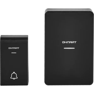 Дверной звонок беспроводной Онлайт ODB-D-DC06-1V1-BL 36 мелодий цвет черный