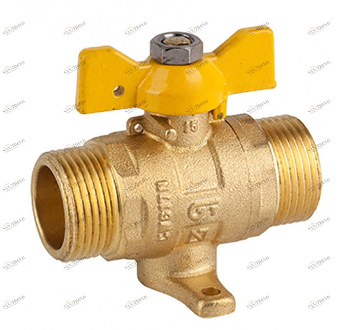 GENEBRE 3632 05 Кран шаровой прямой для газа на ножках, М-М 